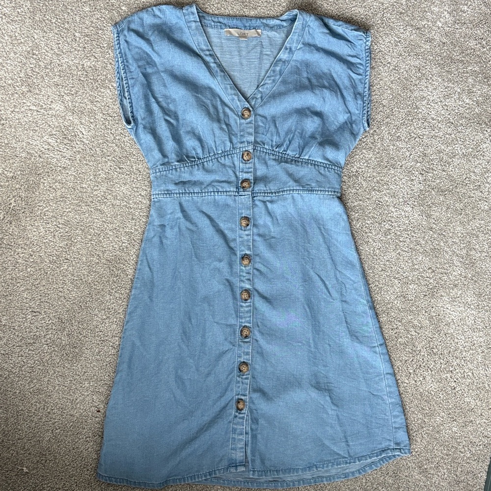 Loft Chambray Button Down Light Blue Button-Front… - image 7